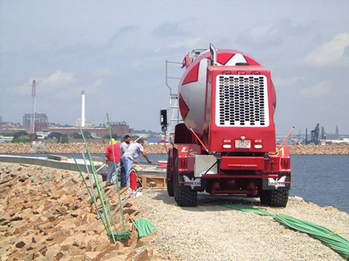 Cement on New Bedford Hurricane Dike